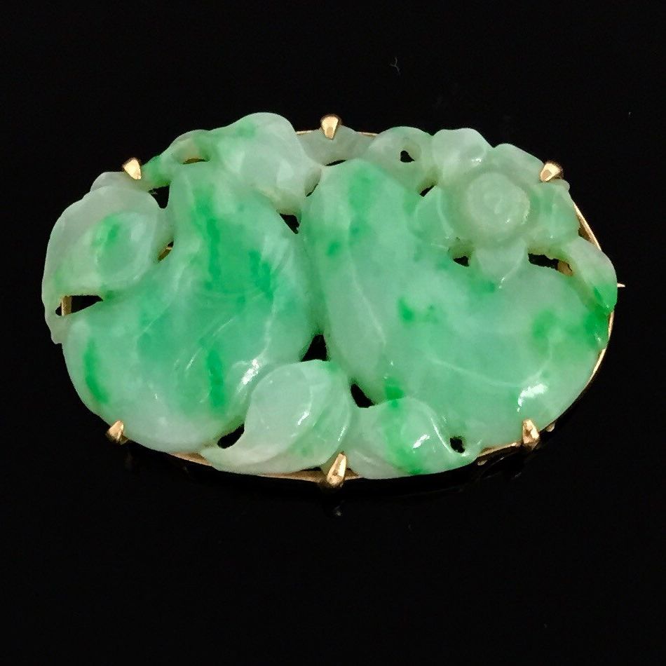 Antique deals jade brooch