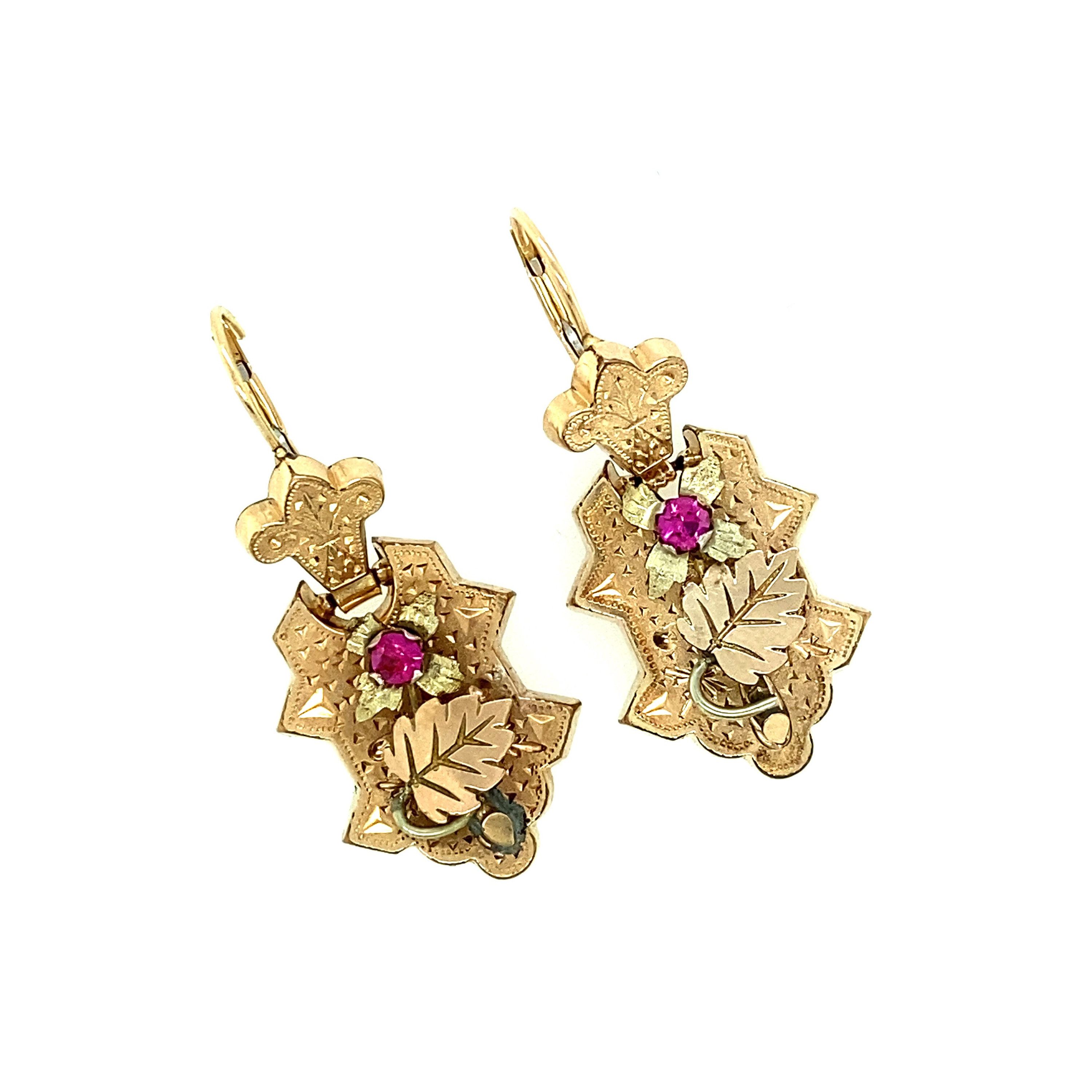 Lab created deals ruby earrings