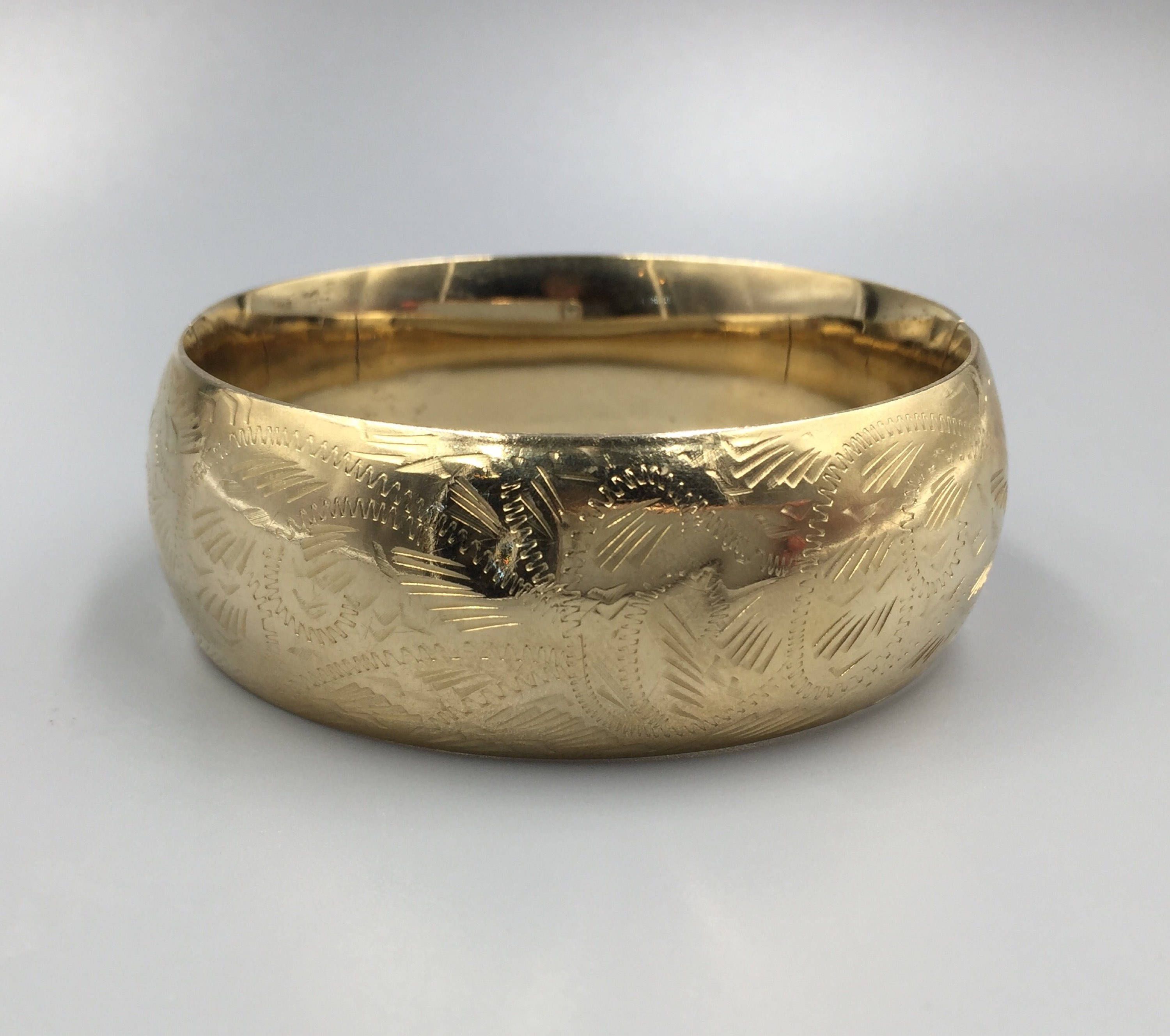 Gold bangle deals bracelet engraved