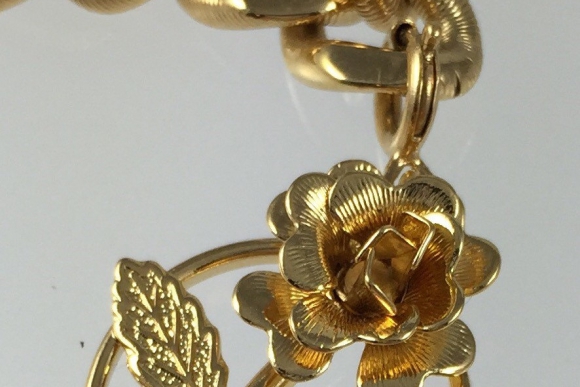 Vintage Designer Silver Monet Charm Bracelet With Monogram MML 