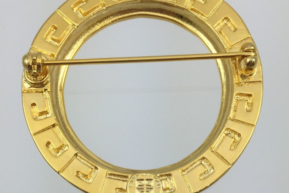 Vintage Givenchy Circle Brooch - Signed Givenchy Cartouche