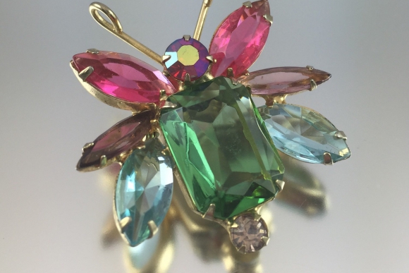 Verified Juliana Delizza & Elster Colorful Bug Bee Butterfly Brooch