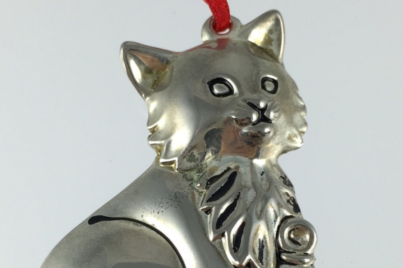 Details about   Gorham Cat Ornament 2-1/2” Wide; Quality Silver Plate 
