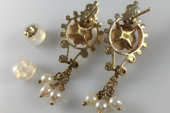 Victorian GF Jet & Seed Pearl Mourning Earrings with Screwbacks | eBay