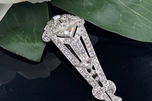Art Deco Rhinestone Dress Clip