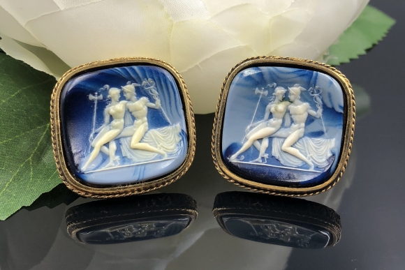 Dante Museum Masterpiece Blue Incolay Aphrodite Hermes Lovers Cufflinks