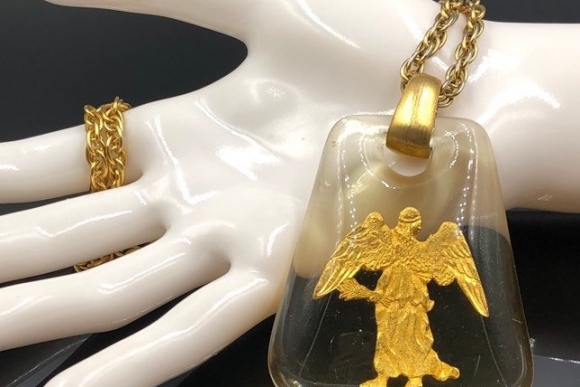 Lucite Virgo Pendant Necklace