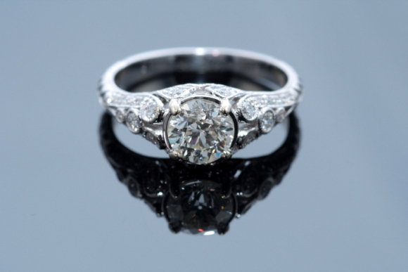 Romantic Edwardian Revival Diamond Engagement Ring