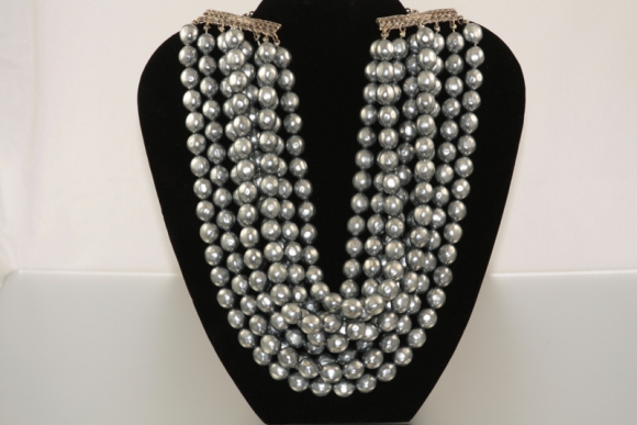 Eight Strand Large Pearl Necklace