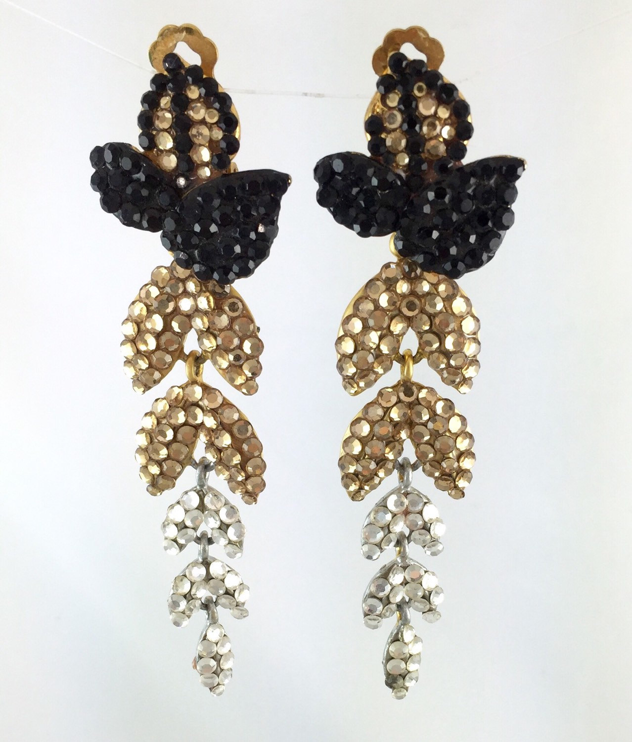 Vintage Bellini by Formart Huge Pageant Style Drop Earrings